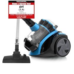 Emerio Eco CyclonePro - Aspiradora ciclónica (900 W, 2,0 L, 7 m, Radio de acción, Filtro HEPA CyclonePro, Tubo telescópico de Metal, Incluye Boquilla para Juntas, VCE-108278.10), Color Negro y Azul