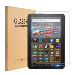TOPESCT 2 Pack Screen Protector for Fire 8(10th Gen/12th Gen - 2020/2022 Released)/Fire 8 Plus/Fire 8 Kids[2.5D Edge]