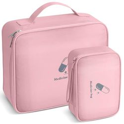 AiQInu Trousse de Secours Vide, 2 Pièces Étanche Sac de Médecine Portable, Trousse de Médecine Sac d'urgence de Grande Capacité, Sac de Rangement de Médicaments pour Maison, Bureau, Voyages