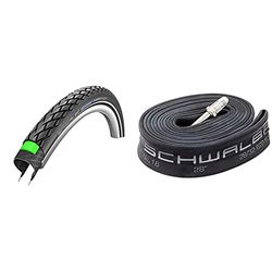 Schwalbe Marathon Pneu 16 X 1.75 47-305 Greenguard Reflex 500g Noir & Chambre à air 700 x 28-32 B+C (28-622 à 32-622)