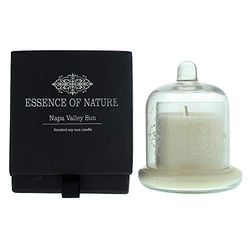 LIBERTY CANDLES Scented Candle, Essence of Nature 4.5oz Glass Cloche Jar Soy Wax Blend Candle in Napa Valley Sun Fragrance