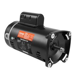 VEVOR Silnik pompy basenowej 1,5 KM 56Y 115 V (12,8 A) 230 V (6,4 A) 3450 obr./min Współczynnik roboczy 1,1 kondensator 90μF/250 V CCW obrotowy silnik zastępczy z kołnierzem kwadratowym do basenów