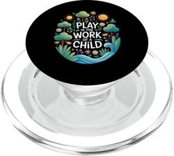 Divertido Dicho Jugar Es El Trabajo De Un Niño Naturaleza Escena Amor PopSockets PopGrip para MagSafe