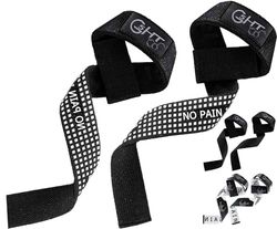 G5 HT SPORT Straps (Vadderade) Bodybuilding Träning Män Kvinnor Remmar Viktlyftning För Kraftlyftning Deadlift Viktlyftning (Svart (Silikongrepp))
