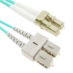 BeMatik - OM3 fiberoptisk kabel LC till SC multimode duplex 50/125 av 15m