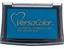 Tsukineko Versacolor Pigmento Ink Pad-Lagoon Blue, azul lagoa, tamanho único