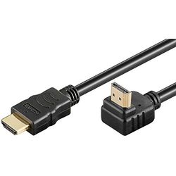 PremiumCord Cavo HDMI 4K Alta Velocità M/M, 10,2Gbps con Ethernet, Compatibile con Video 4K@30Hz, Full HD 1080p, Deep Color, 3D, ARC, HDR, Dolby TrueHD, Connettori 90° Placcati Oro, Nero, 3 m