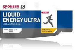 40 Liquid Energy Ultra Gusto Cocco e Macadamia per Energia e Resistenza Extra - Carbohydrate-Fat Gel con Sodio