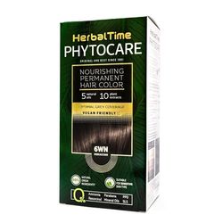 Herbal Time Phytocare Teinture permanente pour cheveux Couleur 6WN Mocaccino | teinture capillaire naturelle professionnelle| Nourrissez et protégez vos cheveux| Sans ammoniaque, PPD et SLS | 124,5ml