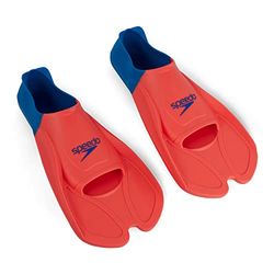Speedo Unisex Biofuse zwemzwemzwemvinnen | Comfortabele pasvorm | Ergonomisch ontwerp | Zwemtraining, Oranje/Blauw, 2-3 UK