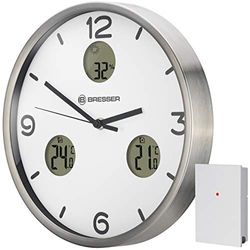 BRESSER MyTime io NX Reloj de Pared, Acero, Blanco, 0 cm