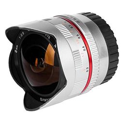 Samyang F1220306102 - Alvo fotográfico CSC-Mirrorless para Sony E (distância focal fixa de 8 mm, abertura f/2,8-22 II UMC, olho de peixe), prateado