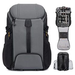 TARION Zaino Fotografico Impermeabile Grande Zaino per Fotocamera Professonal Antiurto per DSLR/SLR/Mirrorles-Grigio