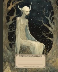 Composition Notebook. Goblin folklore: Vintage fairytale woodland troll theme. Aesthetic creepy demon ghoul journal for school.