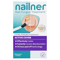 Nailner Active Cover - Nail Fungus Treatment - Instantly Covers Discoloured Nails - Innovative 24 Hour Peel Off Technology - Nude - 30ml