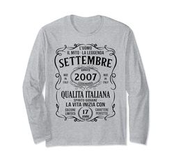 Leggende Sono Nate A Settembre 2007 Regalo Ragazzo 17 Anni Maglia a Manica