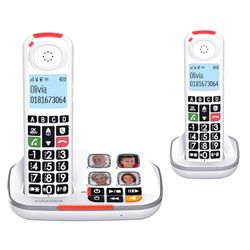 swissvoice Xtra 2355 Duo, Téléphone sans Fil DECT avec répondeur, 2 combinés, Sonneries Fortes, Compatible avec Les Aides Auditives, Couleur Blanc