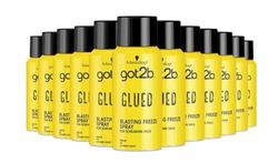 Schwarzkopf got2b Glued Blasting Freeze Spray, Strong Hold Hairspray for Up to 72 Hours, Vegan, Silicone Free, 100 ml - Pack of 12