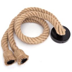 Portalampada doppio corda di canapa E27, 2 x 0,75 mm², 1 m, colore naturale