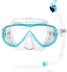 CRESSI Estrella + Seal Dry, Combo Set per Immersioni Snorkeling Unisex Adulto, Trasparente/Acquamarina, Unica