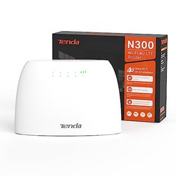 Tenda 4G03 Router 4G LTE Cat4 Wireless N300Mbps, Router WiFi con SIM, Porta LAN/WAN, Nessuna Configurazione, Modem 4G SIM, Plug&Play