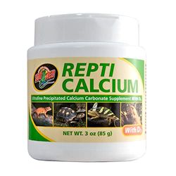 Zoo Med Repti Calcium Suplemento para Reptiles y Anfibios, Carbonato de Calcio para Reptiles sin D3, 85 g