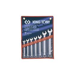 KING TONY 1207SR Combinatiemoersleutel Set met Nylon Pouch Tas, 3/8 Inch - 3/4", 7 Stuk