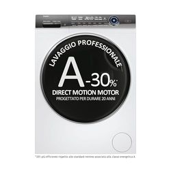 Haier, I-Pro Serie 7 Plus, HW110-B14IGIEUIT, Lavatrice a carica frontale, 11 KG, Classe A-30%, 1400 giri, 70 dB, Connessa, Vapore, 14 programmi, Partenza ritardata, Bianco, AxLxP 85x59x60 cm