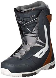 Nitro Snowboards herr Sentinel TLS '20 All Mountain Freestyle snabbsnörningssystem billig båt snowboardbåt, 28,5, NAVY BL-BROWN-WHT