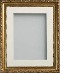 Frame Company Brompton Gold 9x7 inch Frame With Ivory Mount for Image 8x6 inch *Choice of sizes* Fitted with Real Glass