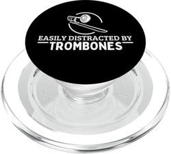 Fácilmente distraído por trombones Funny Trombonist PopSockets PopGrip para MagSafe
