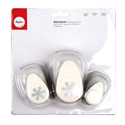 Rayher Fustellatrice Creativa Fiocco di neve, kit con 3 dimensioni, 1,6 cm, 2,54 cm, 3,81 cm, Grammatura Carta fino a 200g/m², 69181000