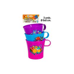 WAT - Lot de 3 pots pour enfants colorés de 8 cm.