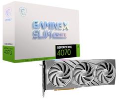 MSI GeForce RTX 4070 GAMING X SLIM WHITE 12G Graphics Card - RTX 4070 GPU, 12GB GDDR6X (21Gbps/192-bit), PCIe 4.0 - TRI FROZR 3 (3 x TORX Fan 5.0), RGB - HDMI 2.1, DisplayPort 1.4a