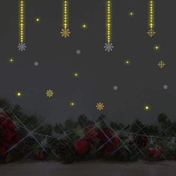 Christmas Decorations Wall Stickers Christmas Wall Murals Glow in Dark Decals Living Room Children Nursery School Hotel Home Décor WS3036 - Moon & Stars Glow + WS3323 - Santa's Sleigh