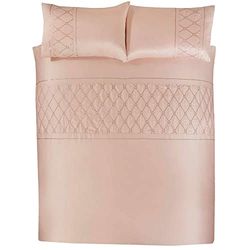 Rapport Home Belle Maison Monaco Parure de lit avec Housse de Couette à Paillettes et Motif géométrique pour lit King Size