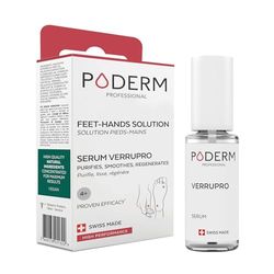 PODERM – SOLUCIÓN MANOS Y PIES VERRUPRO – Serum ANTIVERRUGAS – Ingredientes 100% naturales – Producto de cuidado profesional contra las verrugas plantares y de las manos – Fácil y rápido – Swiss Made