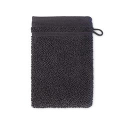 Möve Wellbeing Pearl Gant de Toilette 20 x 15 cm Fabriqué en Allemagne 85% Coton 15% Lin Graphite