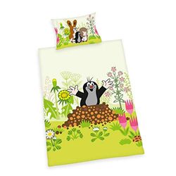 Herding Der Kleine Maulwurf Beddengoedset Voor Kleine Kinderen, Omkeerbaar, Dekbedovertrek 100 X 135 Cm, Kussensloop 40 X 60 Cm, Katoen/Renforcé