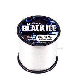 Ultima Black Ice Extra Strong Low Visibility Fishing Line, 115 g Spool, Transparent, 0.55 mm-35.0 lb/16.6 kg