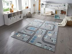 Hanse Home Town Vloerkleed, kinderkamer, kindertapijt, voor jongens en meisjes, laagpolig tapijt, modern met hartjes, koalamotief, zachte pool, onderhoudsvriendelijk, muisblauw, 80 x 150 cm