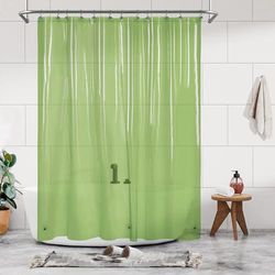 Barossa Design Fodera per tenda da doccia verde trasparente, in PEVA di alta qualità, con 3 magneti e occhielli in metallo, impermeabile, leggera, di dimensioni standard, per bagno, verde traslucido