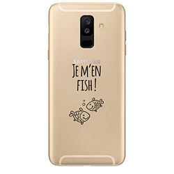 Zokko fodral Samsung A6 Plus 2018 transparent "I M'en Fish" - mjukt genomskinligt bläck svart