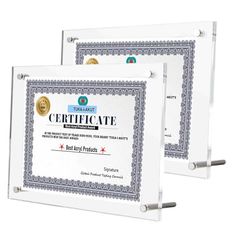 TUKA-i-AKUT 2X Acrilico Cornice Display per A3 Formato, Cristallo Trasparente a Doppio Acrilico Pannello, Cornice Portafoto da Tavolo per Documenti Certificati Volantini Poster, TKD9400-A3-2x