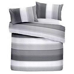 Fusion Betley Edredón y Funda de Almohada, 52% poliéster, 48% algodón, Gris, Single, W135cm x L200cm (Duvet Cover), W50cm x L75cm (Pillow Case)