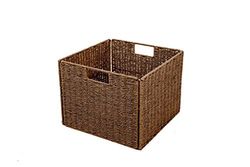Trademark Innovations Marca inovação dobrável cesta de armazenamento castanho com moldura de arame de ferro