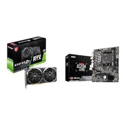 MSI GeForce RTX 3060 VENTUS 2X 12G OC Gaming Graphics Card - 12GB GDDR6, 1807 MHz & A520M-A PRO Motherboard mATX - Supports AMD Ryzen 3rd Gen Processors, AM4, DDR4 Boost