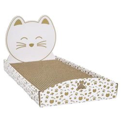 THE CONCEPT FACTORY, AN6074, Griffoir en Forme de lit pour Chat, Design Attrayant, Confort Optimal, Multifonctionnel, Facile à Entretenir, Durable, Marron, Taille 44 cm