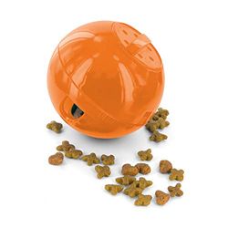 PetSafe SlimCat Food-Dispensing Cat Toy Orange, Treat Toy, Interactive Food Dispenser, Activity Snack Ball for Cats of All Ages