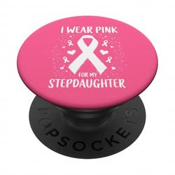 Indosso rosa per la consapevolezza del cancro della figliastra PopSockets PopGrip Adesivo